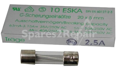 Eska Glass T. Fuse 5x20mm Time Lag - 2 5a-t 522 521 Fuse 5x20 By 10 -rohs-