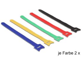 Delock Cable Ties - Hook-and-loop Fasteners Coloured L 200 X W 12 Mm 10 Pieces