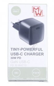 Minwa Usb Power Supplies - Mw Pd30agnu Gan Mini Charger 30w 1x Usb-c Pd