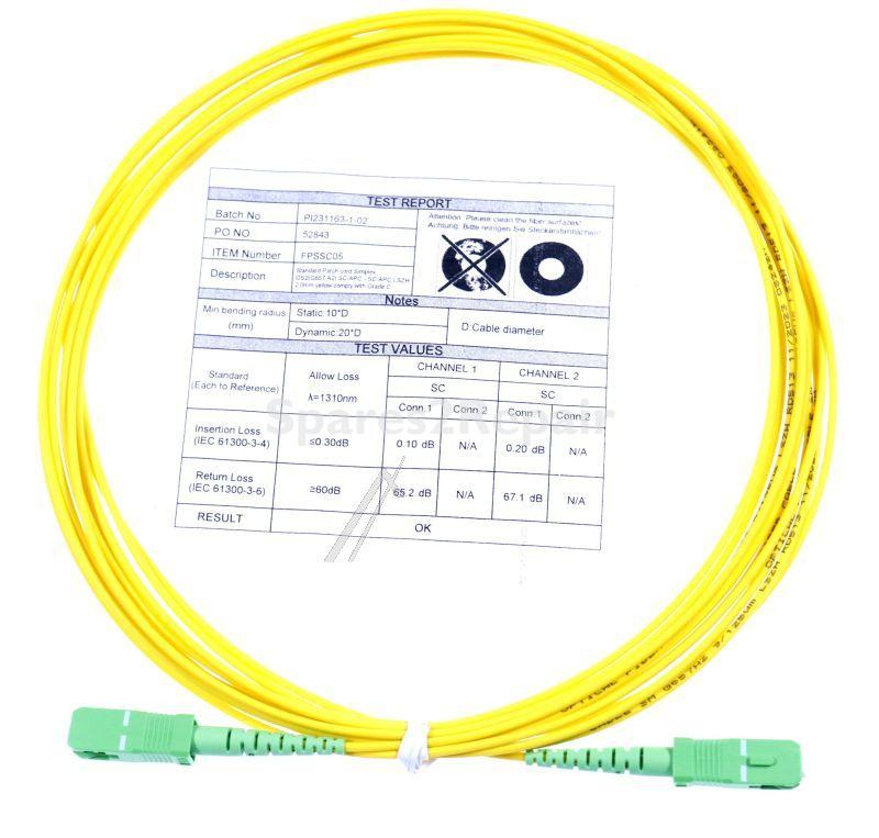Logilink Optical Plug/optical Plug - Fibre Simplex Patch Cord, Os2 Sm G.657.a2, Sc-apc To Sc-apc, 5 M