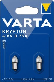 Varta Midget Flange Type Lamp - 792 Krypton Smooth Oval Bulbs