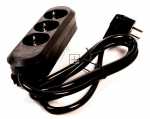 Bachmann Three-way Trailing Socket - 387 170 Smart 3-way Power Strip 1 5m Black