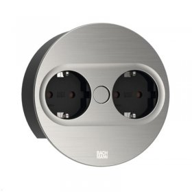 Bachmann Connection Block - 946 000 Twist 2 2x Socket Round Stainless Steel Look 2m