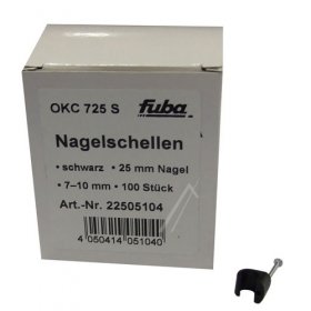 Fuba Cable Clamp - Okc 725s Nail Cable Clamp 7-10mm,25mm, 100 Pcs, Black