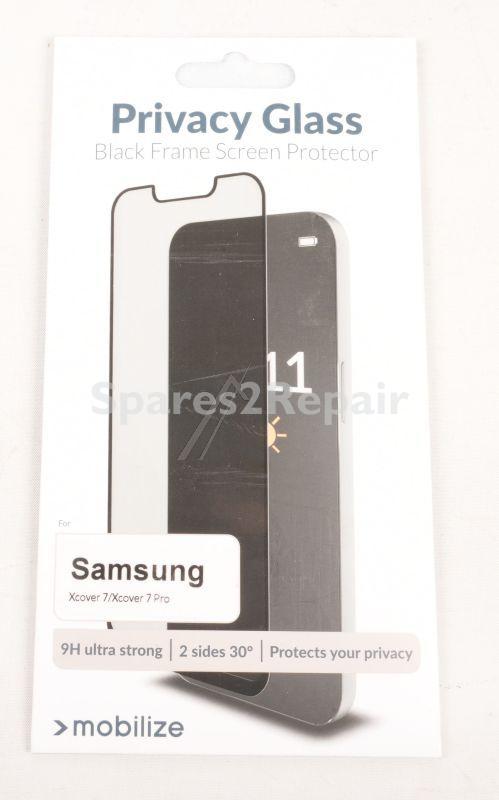 Mobilize Display Protective Film - 59280 Mobilize Privacy Glass Screen Protector - Black Frame - For Samsung Galaxy Xcover7-xcover7 Pro