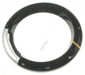 Flange Washing Machine Window - C00314057 481010643150 Glass Door Black + G Rip Silver [Whirlpool Indesit]