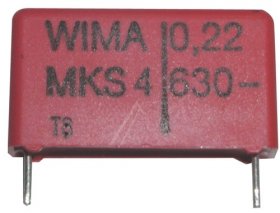 Wima Mks4 Pulse Capacitor - 0 22uf-630v Mks4j032205b00kssd Capacitor Rm: 5mm -rohs-