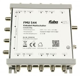 Fuba Multi Switch - Fmu 544 Kaskadierbarer Einkabel-multischalter Mit 5 Stammleitungen Und 4 Tn-ausgangen, Je Ausgang 4 Benutzerfrequenzen