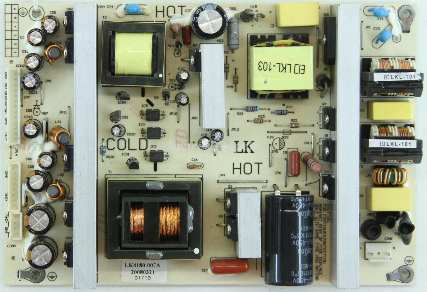 Akura ABLDVD2626W-HDID - PSU - LK4180-007A - LK4180-000A - REV:1.0