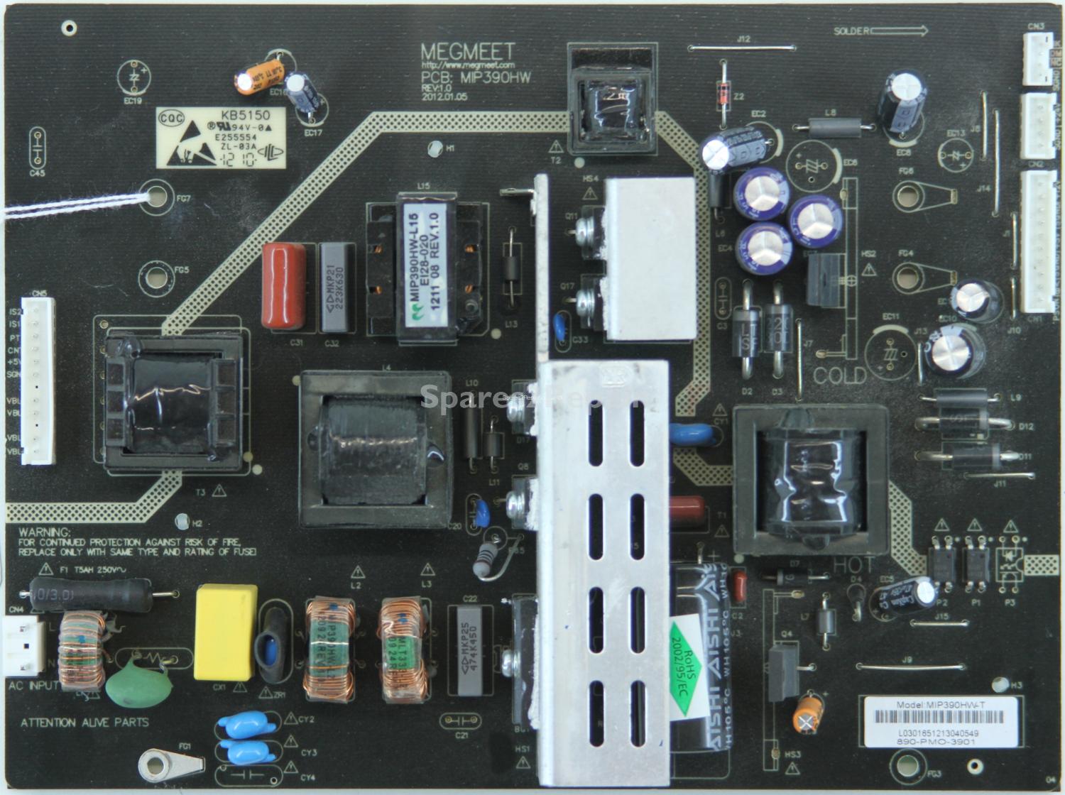 Bush LC-39GL12F - PSU - MEGMEET - MIP390HW - REV:1.0 - 890-PMO-3901