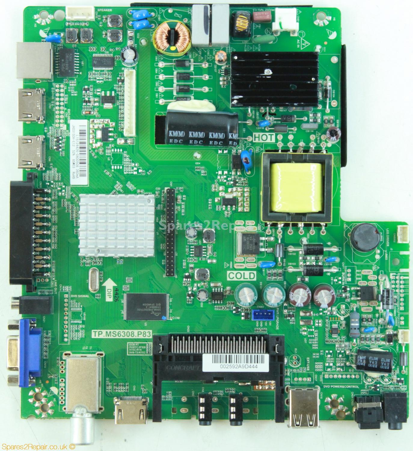HiSense LHD32D50TUK - Main Board - L15124426 - TP.MS6308.P83 - JHD315DH-E12