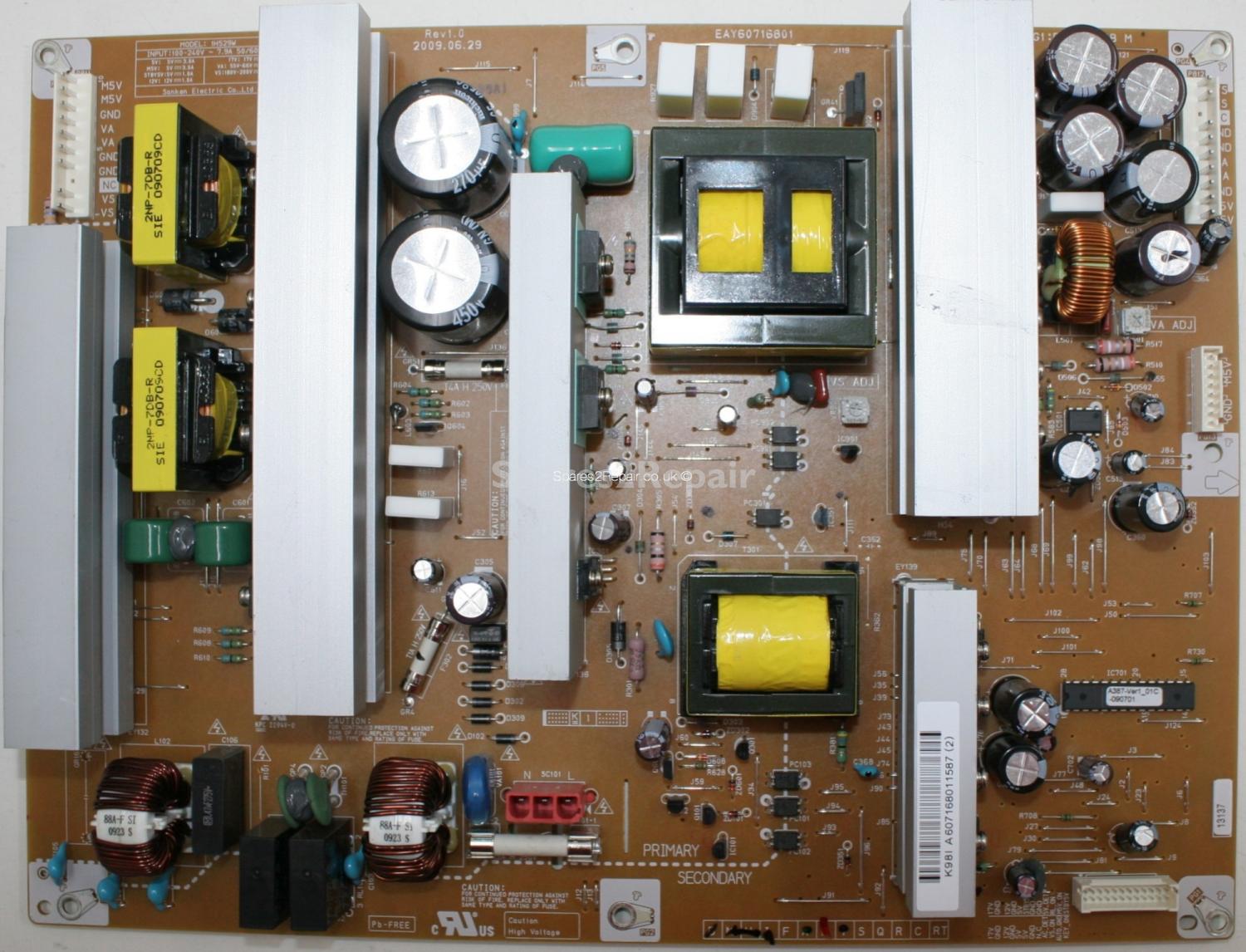 LG 50PS3000 - PSU - 1H529W - Rev1.0 - EAY60716801 - PKG1 PSC10300B M