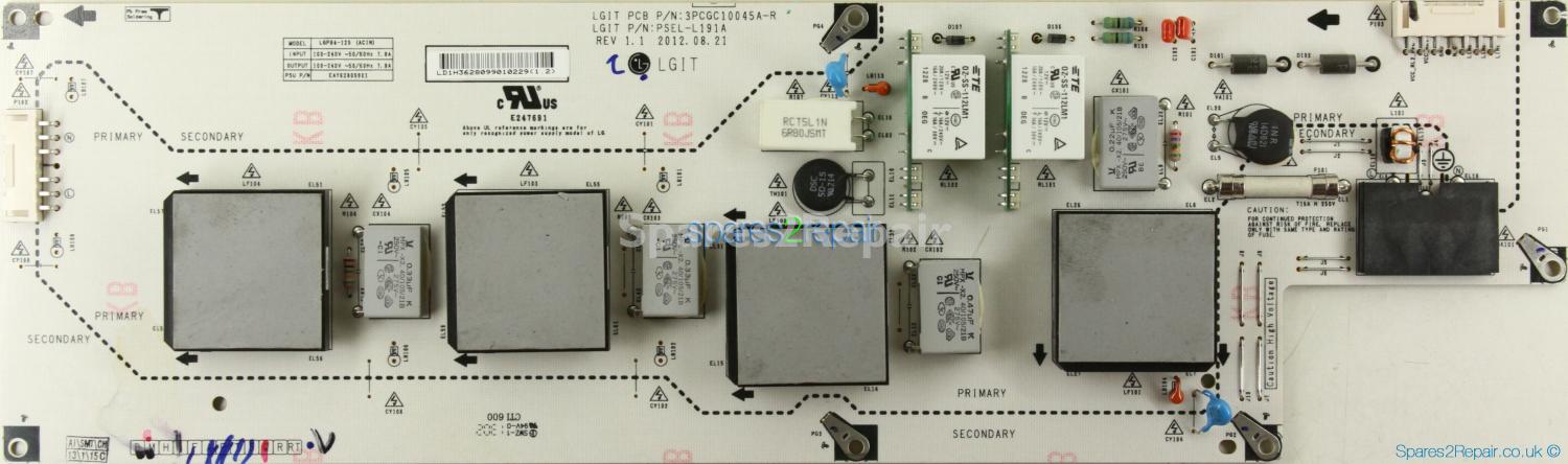 LG 84LM960V - Sub PSU - EAY62809901 - REV1.1 - 3PCGC10045A-R - PSEL-L191A - LGP84-12S - (ACIN)
