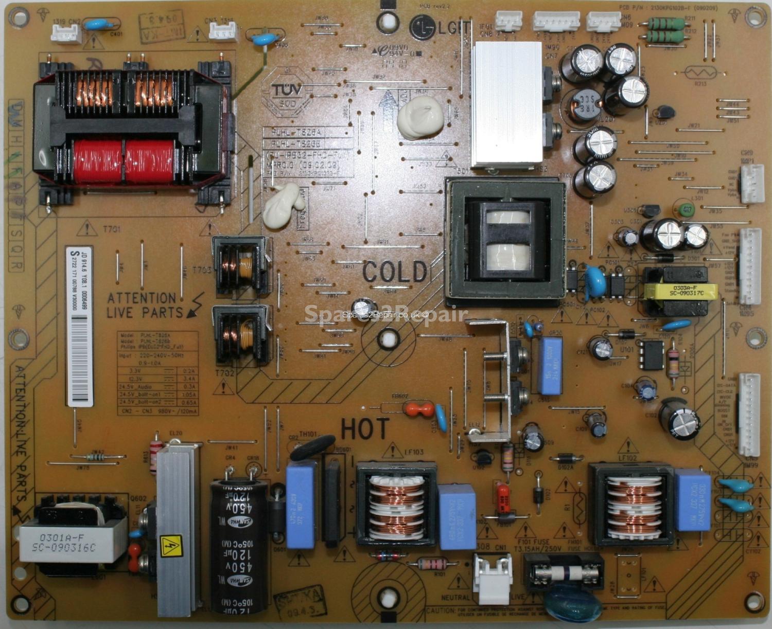 Philips 32PFL8404H/12 - PSU - PLHL-T826B - Rev 2.2 - EU-IPB-FHD-Full - 2130KPG102B-F - 2722 171 00788