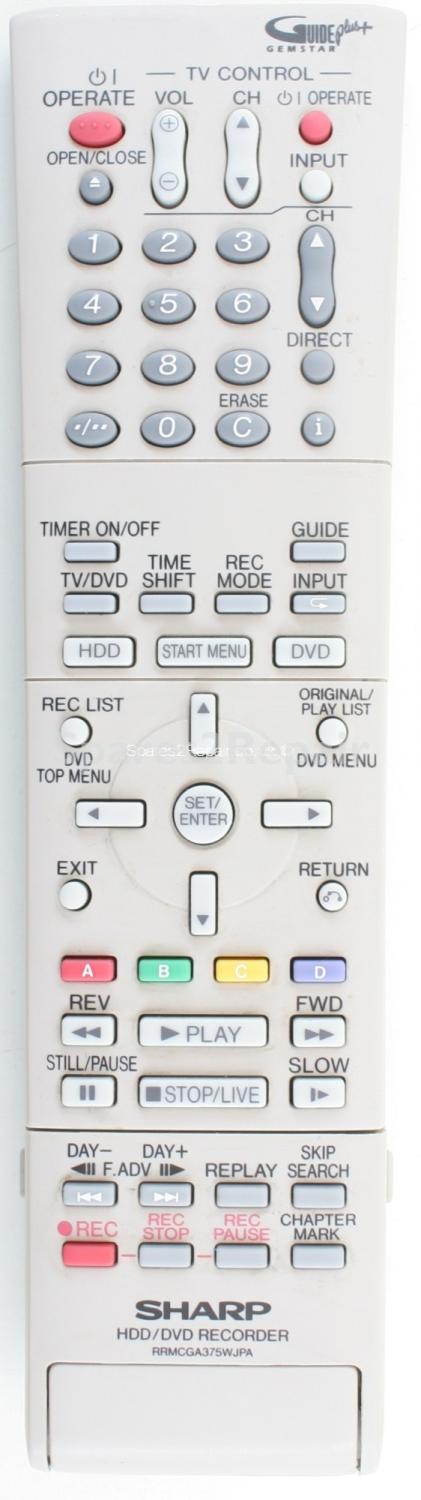 Sharp RRMCGA375WJPA Remote Control (Original)