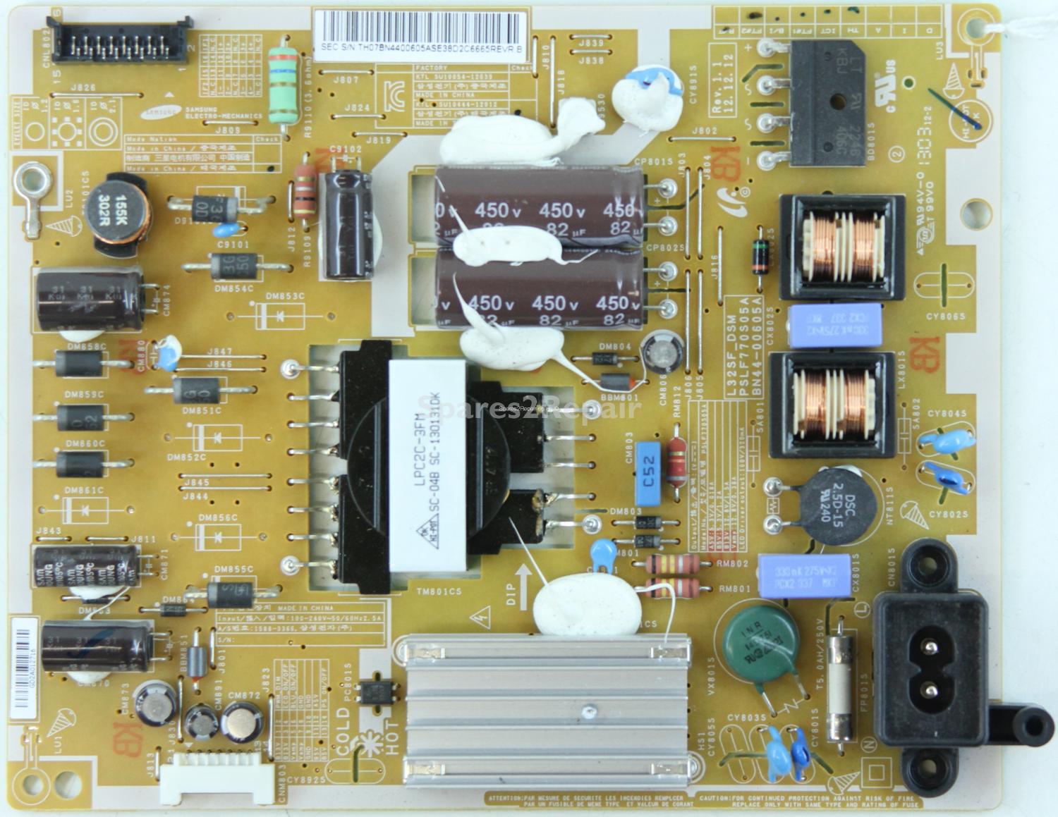 Samsung UE32F5000AK - PSU - BN44-00605A - PSLF770S05A - REV.1.1 - L32SF_DSM