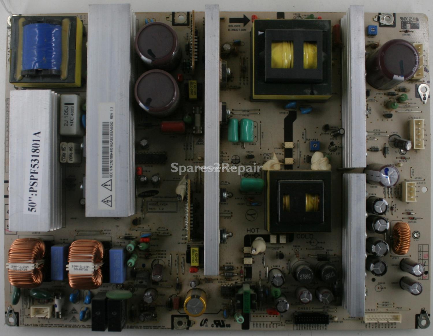 Samsung PS-50Q97HD - PSU - BN44-00162A REV 1.2 - PSPF531801A - W2A REV. 1.2