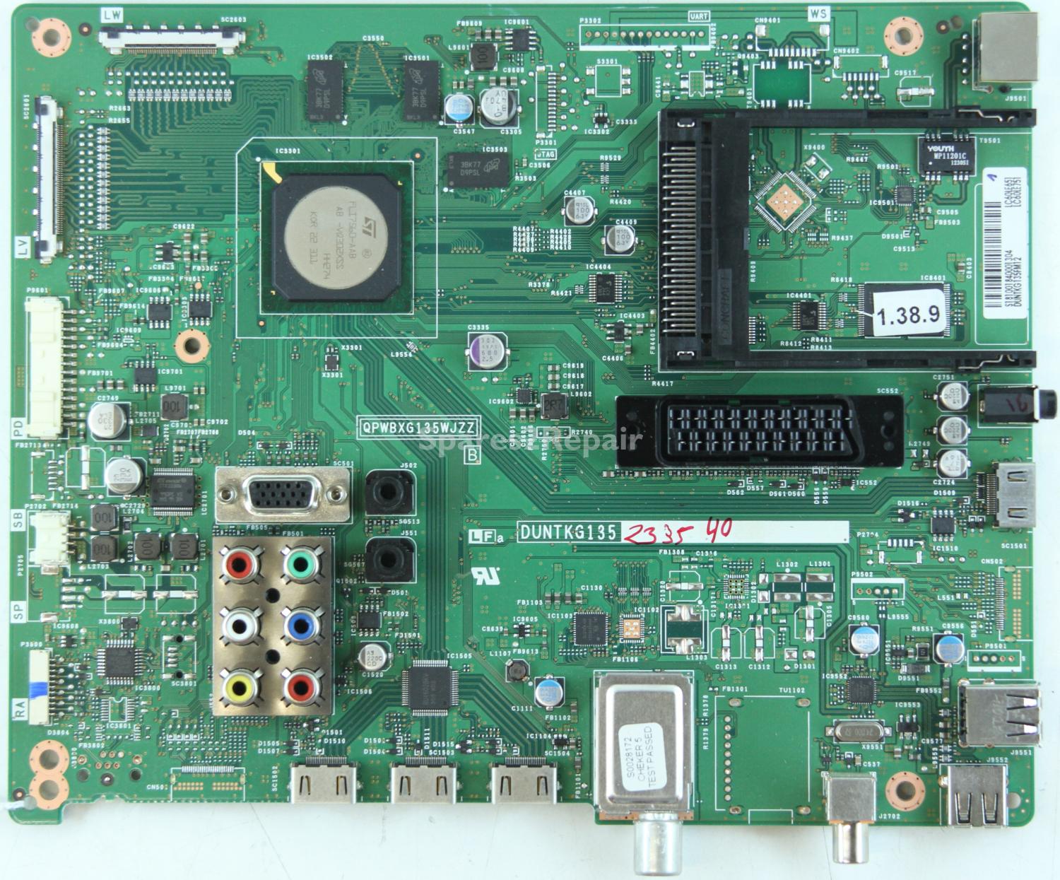 Sharp LC-60LE751K - Main AV - QPWBXG135WJZZ - DUNTKG135FM12