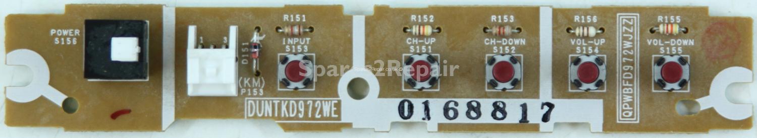 Sharp LC-42SD1E - Buttons - DUNTKD972WE - QPWBFD972WJZZ (Without Plastic)