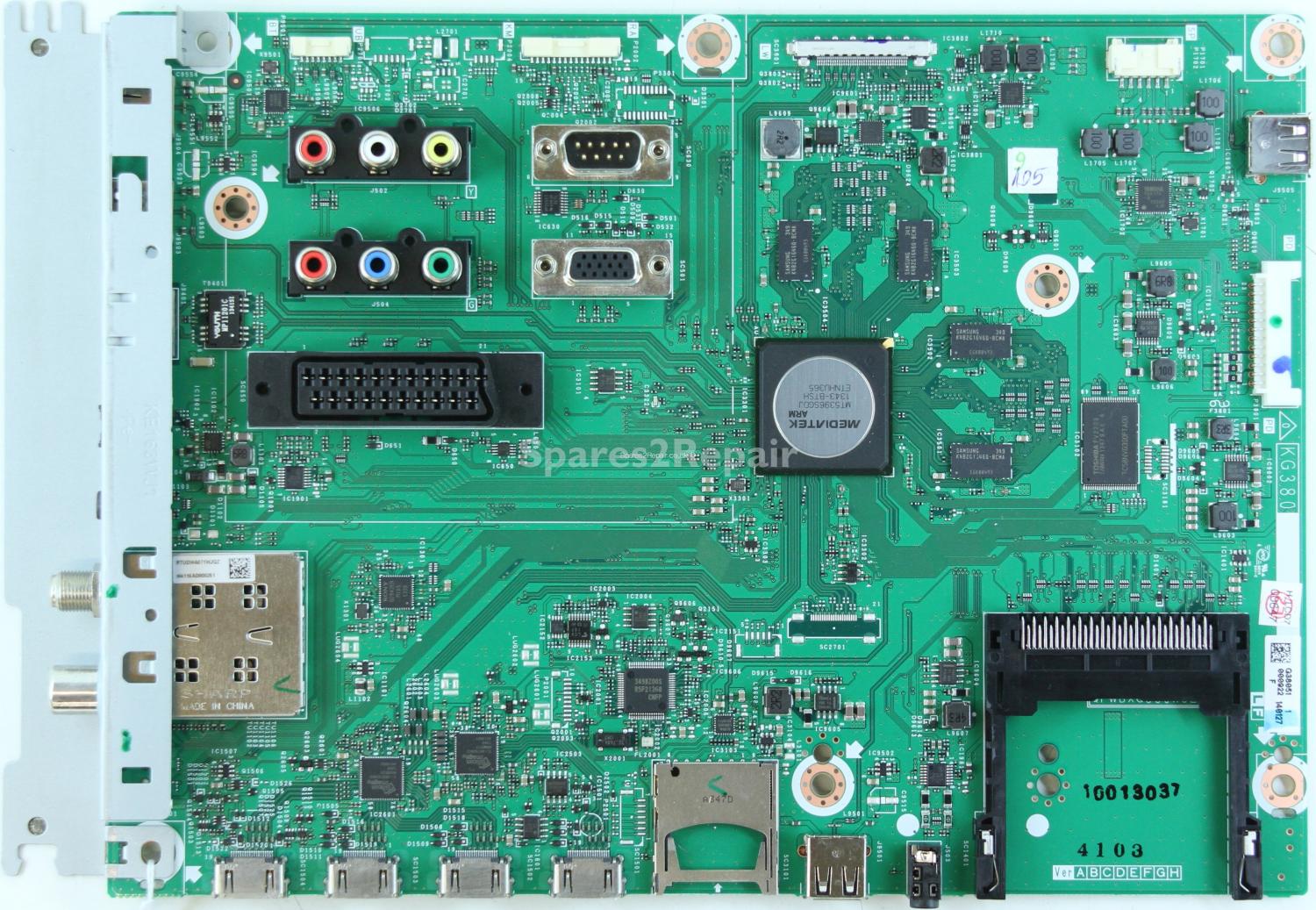 Sharp LC-60UQ10KN - Main AV - QPWBXG380WJZZ - KG380