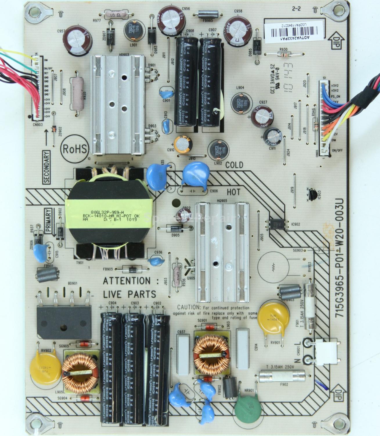 Sharp LC-26LE320E - PSU - 715G3965-P01-W20-003U - ADTVA2432PA1