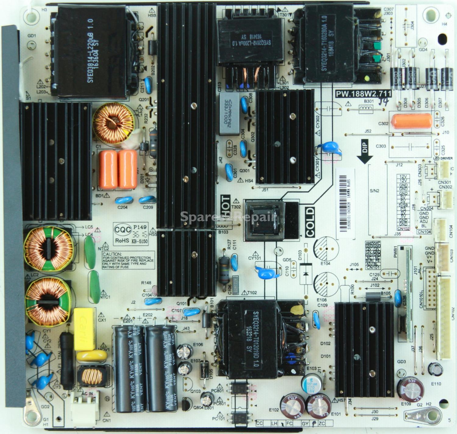 Sharp LC-55CUG8461KS - Power Supply - S16090101 - PW.188W2.711