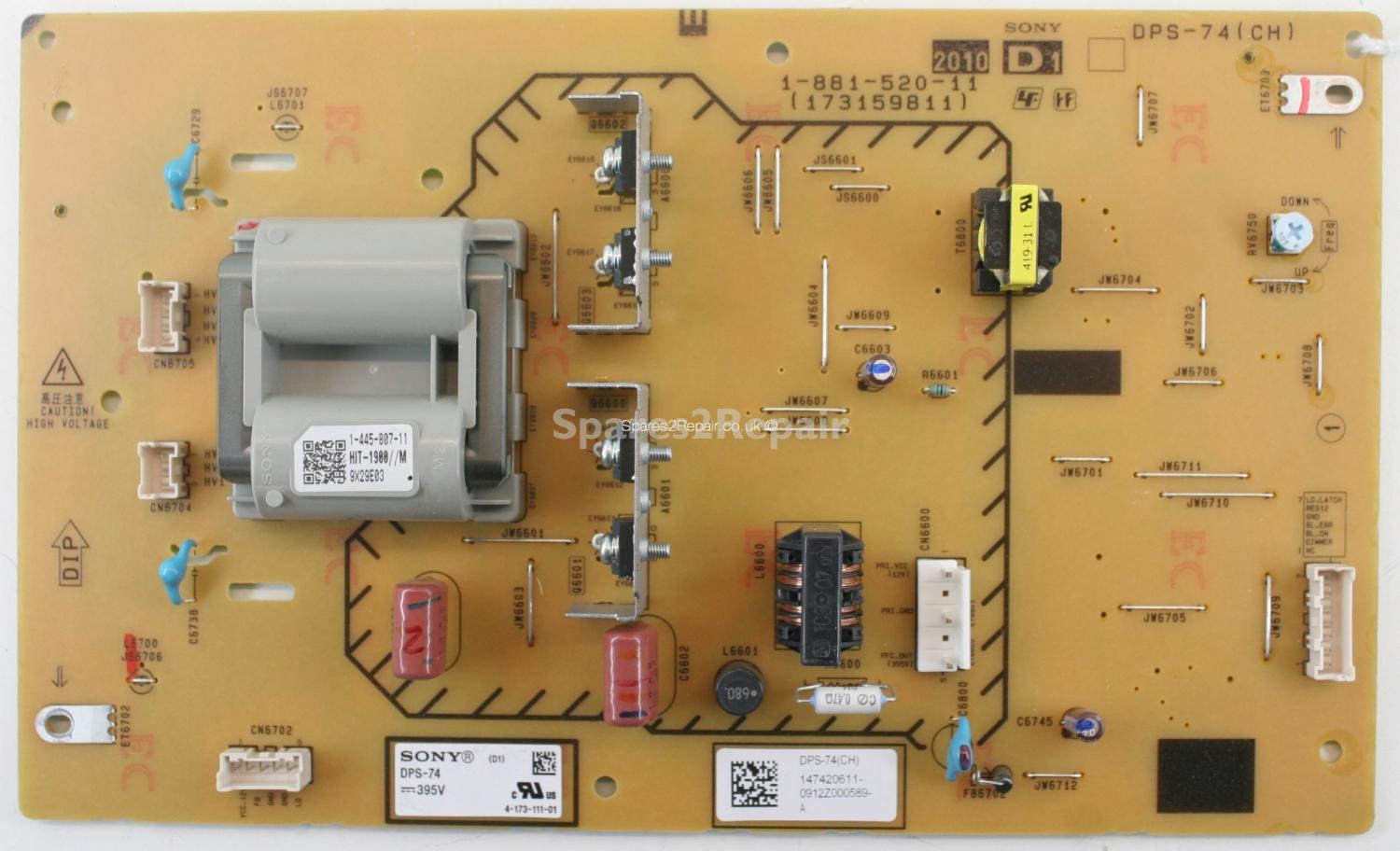 Sony KDL-55EX503 - Sub PSU - 1-881-520-11 - 173159811 - 147420611 - DPS-74(CH)
