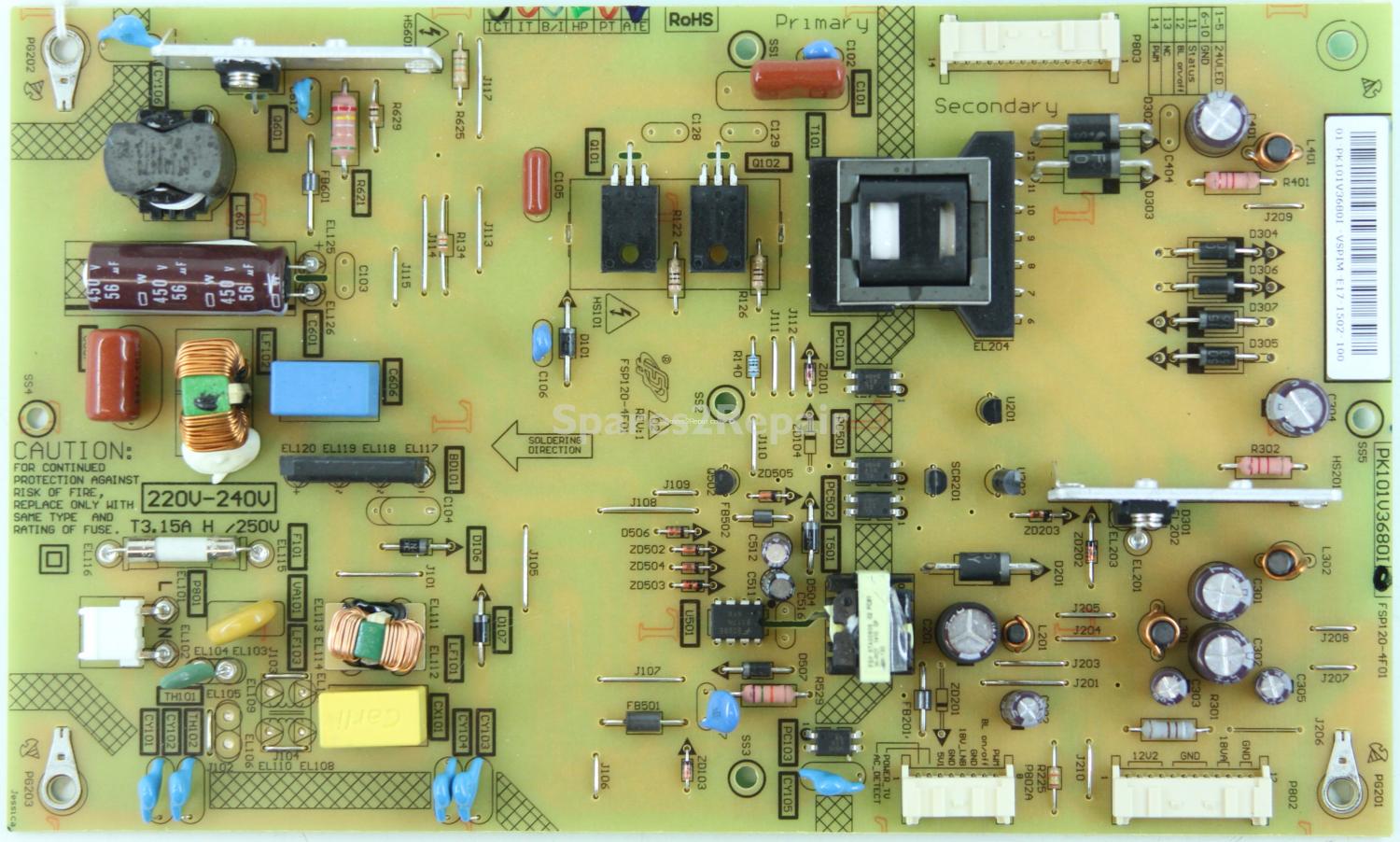 Toshiba 42L6453D - PSU - PK101V3680I - FSP120-4F01